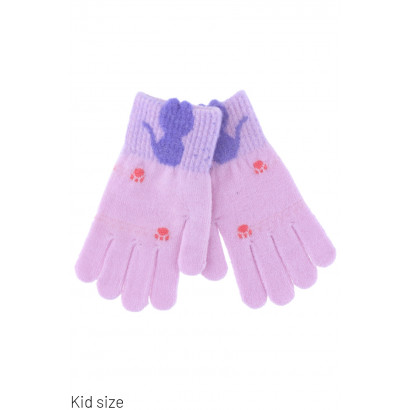 KIDS KNITTED GLOVES WITH CATS & PAW MARKS