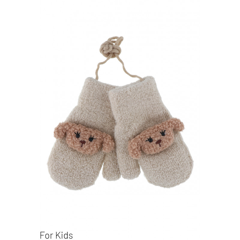 MOUFLE TRICOTE POUR ENFANT AVEC NOUNOURS