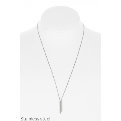 STAINL.STEEL NECKLACE WITH GEOMETRIC SHAPES