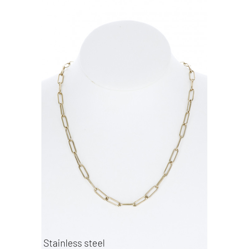 STAINL.STEEL NECKLACE WITH LINK CHAIN