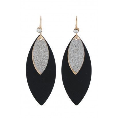 EARRINGS OVAL SHAPED WITH RHINESTONE AND GLITTER