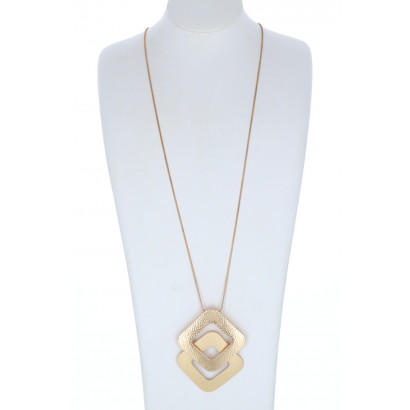 LONG NECKLACE WITH SQUARE PENDANT