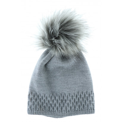 KNITTED HAT WITH POMPON