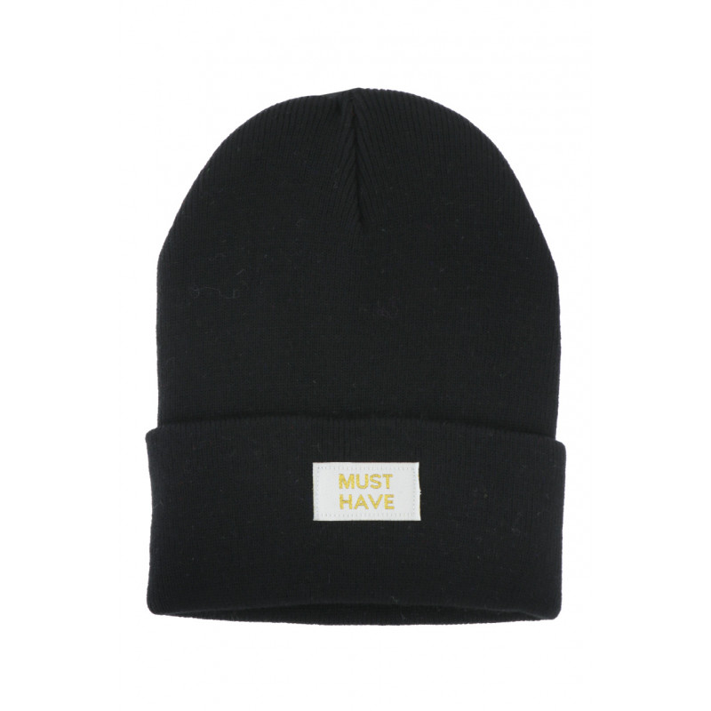 GORRO DE PUNTO CON VUELTA, MENSAJE: MUST HAVE