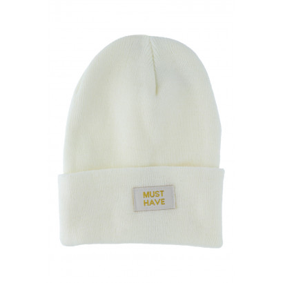 GORRO DE PUNTO CON VUELTA, MENSAJE: MUST HAVE