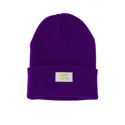 GORRO DE PUNTO CON VUELTA, MENSAJE: MUST HAVE