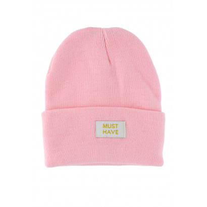 GORRO DE PUNTO CON VUELTA, MENSAJE: MUST HAVE