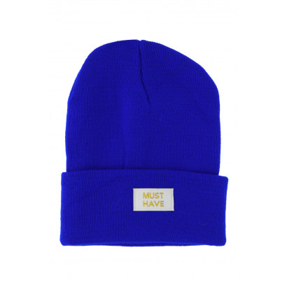 GORRO DE PUNTO CON VUELTA, MENSAJE: MUST HAVE