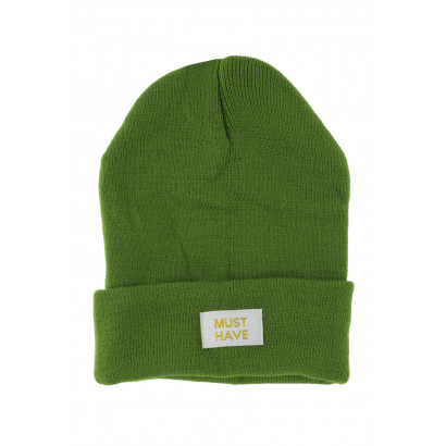 GORRO DE PUNTO CON VUELTA, MENSAJE: MUST HAVE