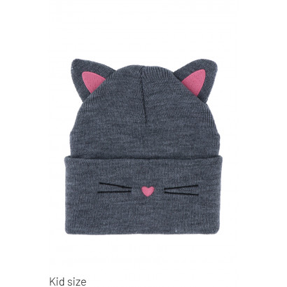 KIDS KNITTED HAT WITH CAT EARS