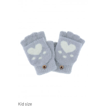 KIDS KNITTED MITTENS WITH HEARTS