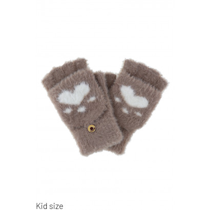 KIDS KNITTED MITTENS WITH HEARTS