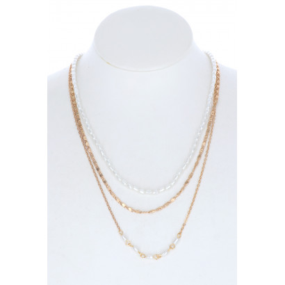 3 ROWS NECKLACE & PEARLS