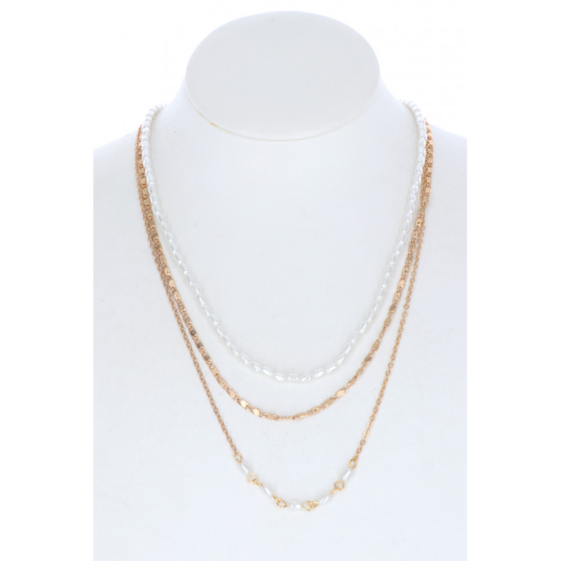3 ROWS NECKLACE & PEARLS