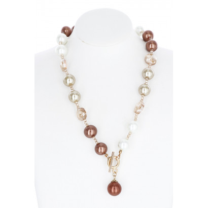 PEARLS NECKLACE, FRONT CLOSURE & PEARL PENDANT