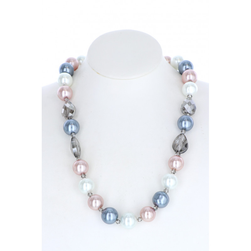 PEARLS NECKLACE WITH FACETED BEADS