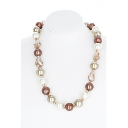 PEARLS NECKLACE WITH FACETED BEADS