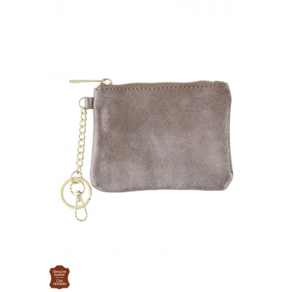 LEATHER METALIZED PURSE IN SOLID COLOR