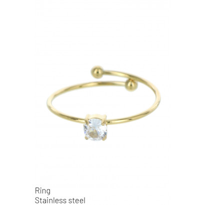 STAAL RING MET STRASS