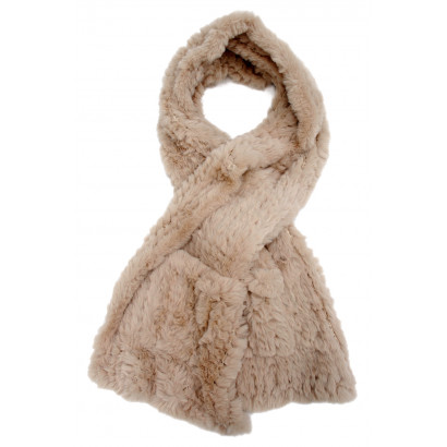 SCARF SOLID COLOR WITH FAKE FUR