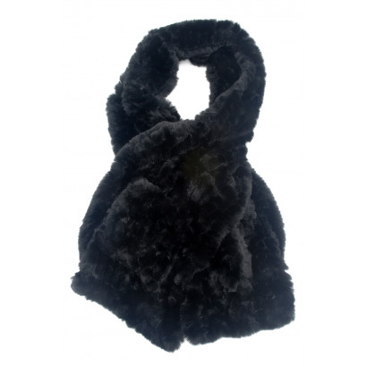 SCARF SOLID COLOR WITH FAKE FUR