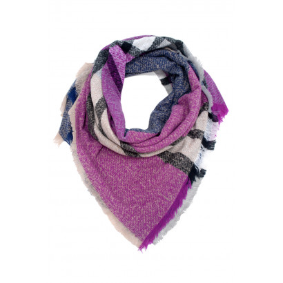 WOVEN SQUARE SCARF WITH LINES
