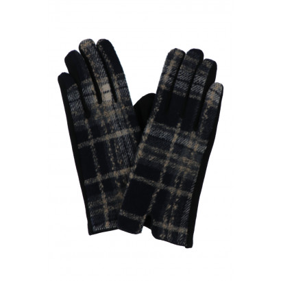 GLOVES WITH CHECK AND LINED PATTERN