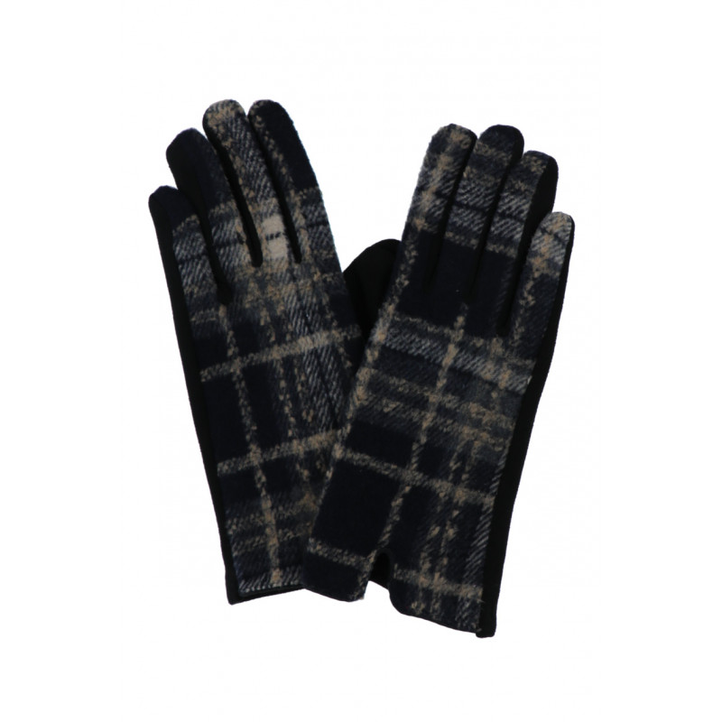 GLOVES WITH CHECK AND LINED PATTERN