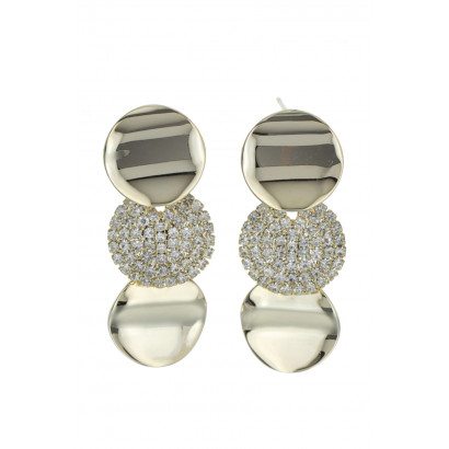 BOUCLES D'OREILLES FORME RONDE AVEC STRASS