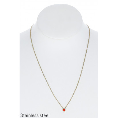 STAINL.STEEL NECKLACE WITH  RHINESTONE