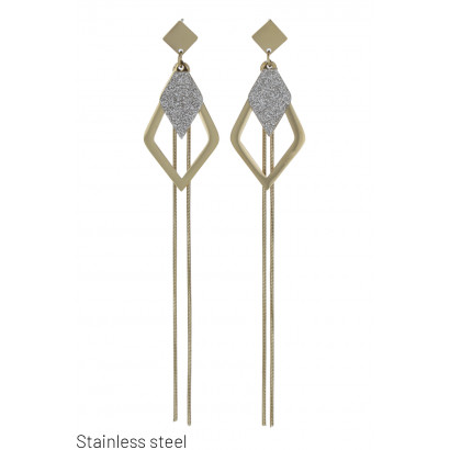 STEEL EARRING GEOMETRIC...