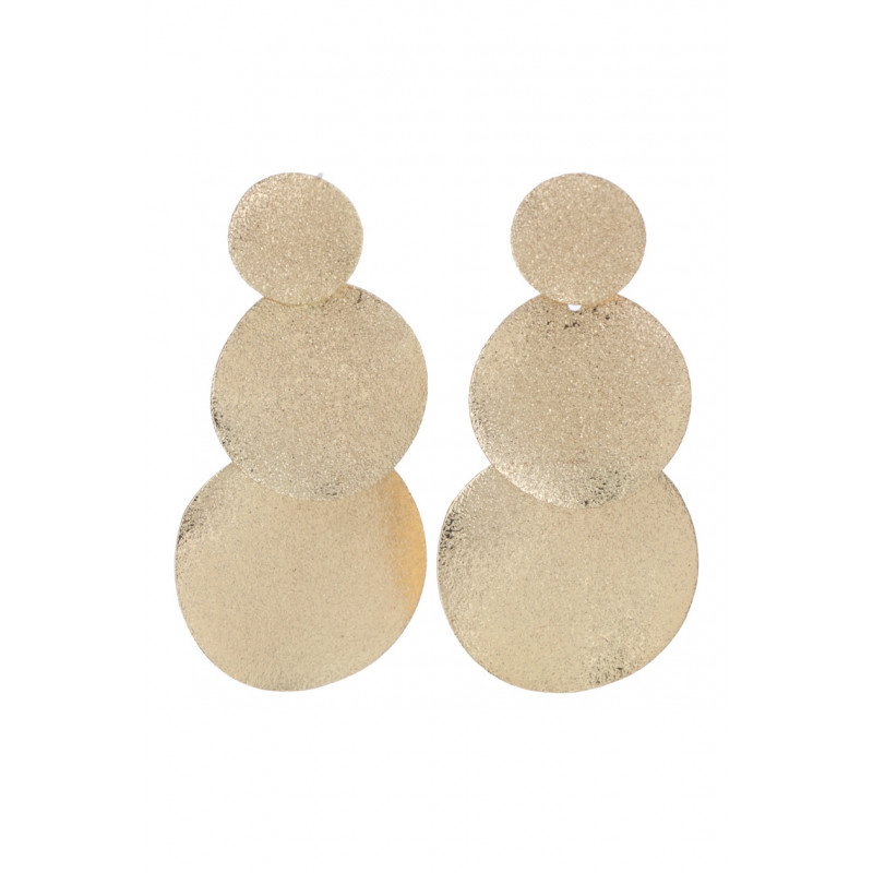 EARRINGS ROUND SHAPE HAMMERED METAL