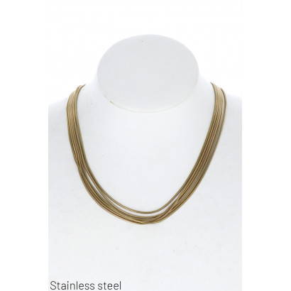 STAINL.STEEL NECKLACE MULTI ROWS