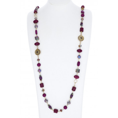NECKLACE WITH MULTI BEADS & STONES