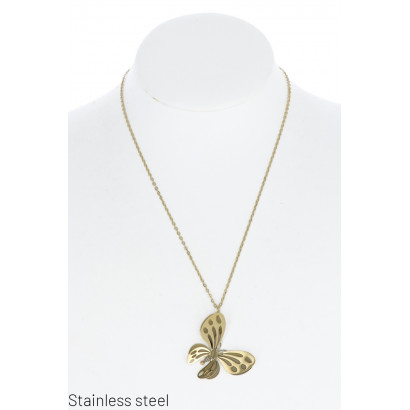 STAINL.STEEL NECKLACE WITH BUTTERFLY