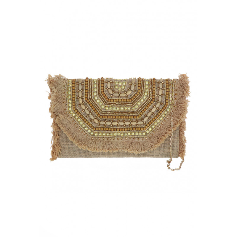 JUTE POUCH WITH EMBRODERY