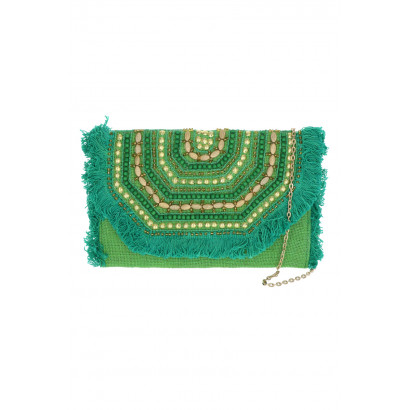 JUTE POUCH WITH EMBRODERY