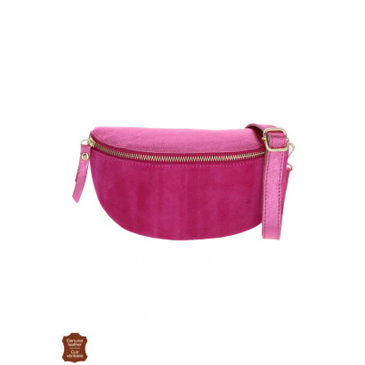 KATY, WAIST SHINY SUEDE BAG IN SOLID COLOR