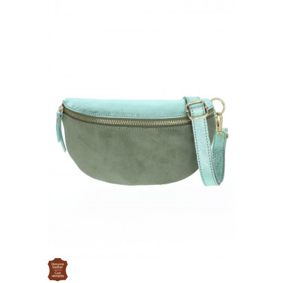 KATY, WAIST SHINY SUEDE BAG IN SOLID COLOR