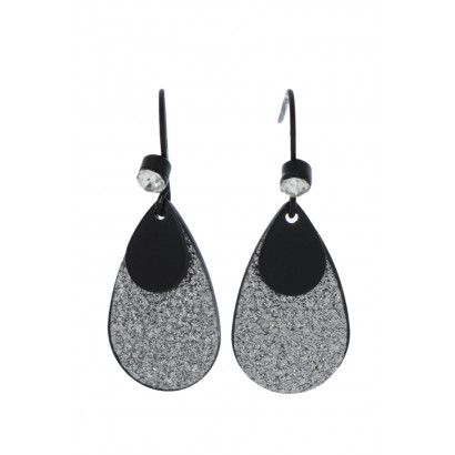 EARRINGS DROP SHAPED WITH STRASS & GLITTERS