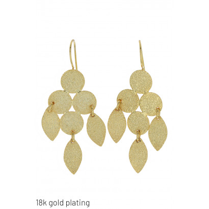 GOLD PLATING EARRINGS WITH ROUND, OVALE SHAPE