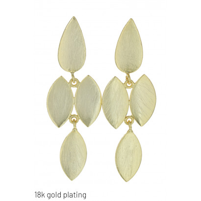 GOLD PLATING EARRINGS WITH OVAL PENDANT