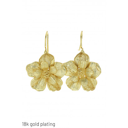 GOLD PLATING EARRINGS WITH FLOWER SHAPE