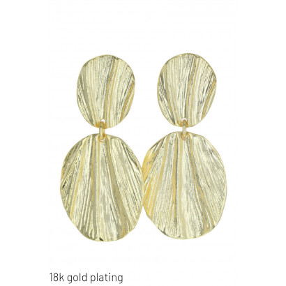 GOLD PLATING EARRINGS WITH ROUND SHAPE STRIPE