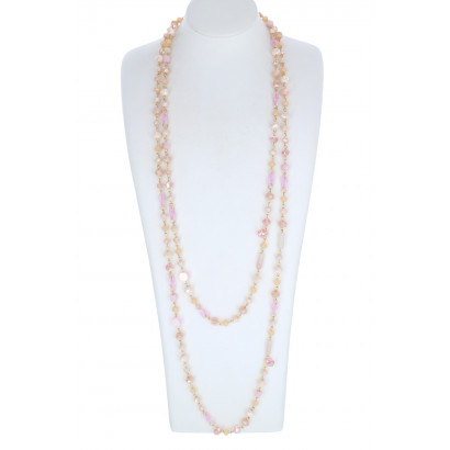 2 ROWS NECKLACE WITH FACETED BEADS
