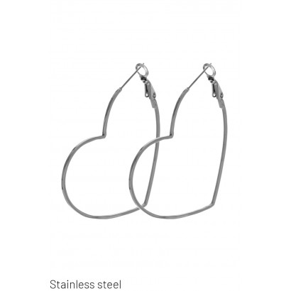 EARRINGS ST. STEEL HEART SHAPE