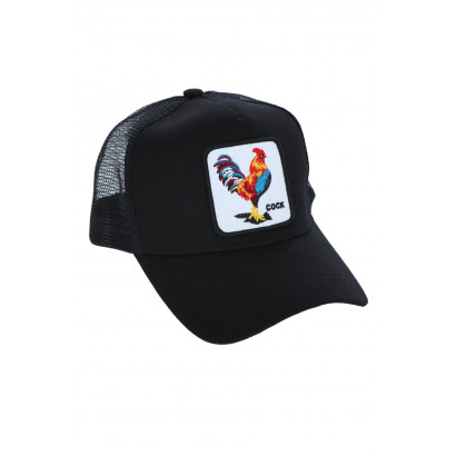 POLYESTER CAP MET ROOSTER PATCH