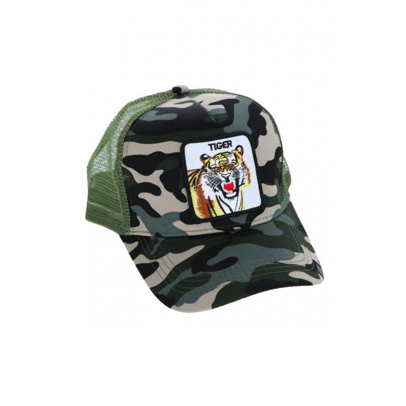 CASQUETTE  EN POLYESTER AVEC ÉCUSSON DE TIGRE