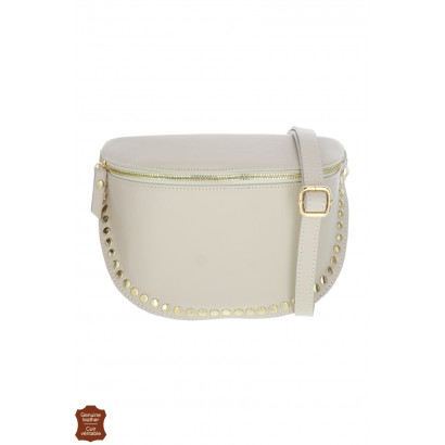 JOY, WAIST LEATHER BAG, SOLID COLOR WITH STUDS