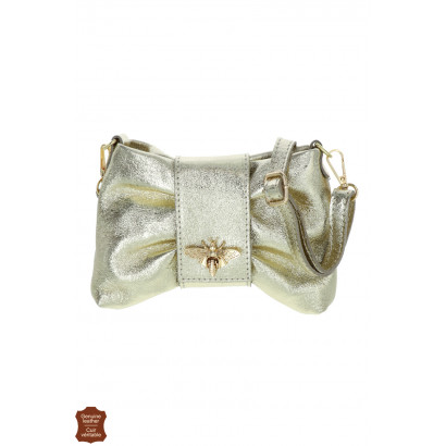 ABEILLA, SHINY LEATHER POUCH, CLOSURE BEE